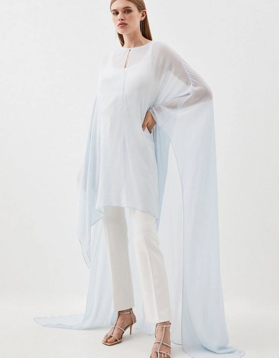 Sheer Cape Style High Low Woven Cape, 5 of 4