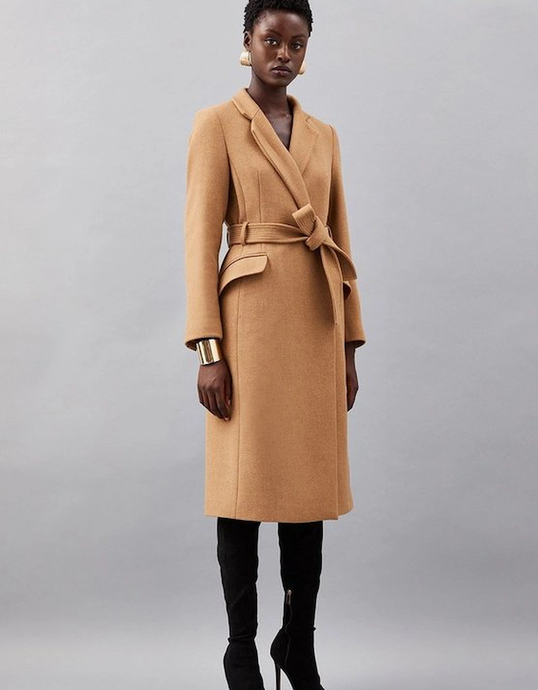 Italian Manteco Wool Forever Notch Neck Midi Coat, 5 of 4