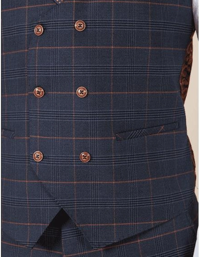 Jenson Marine Navy Check Waistcoat