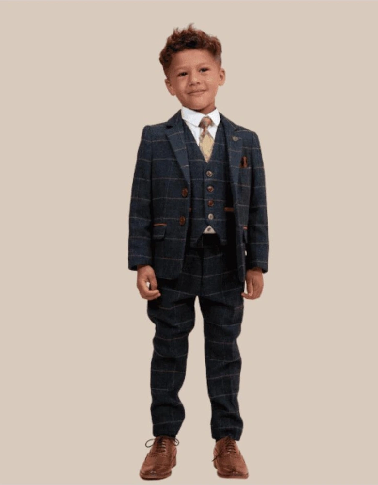 Childrens Eton Tweed Check Three Piece Suit