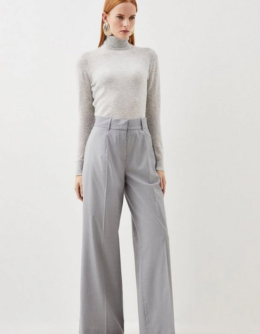Tailored Wool Blend Wide Leg Trousers, 5 of 4