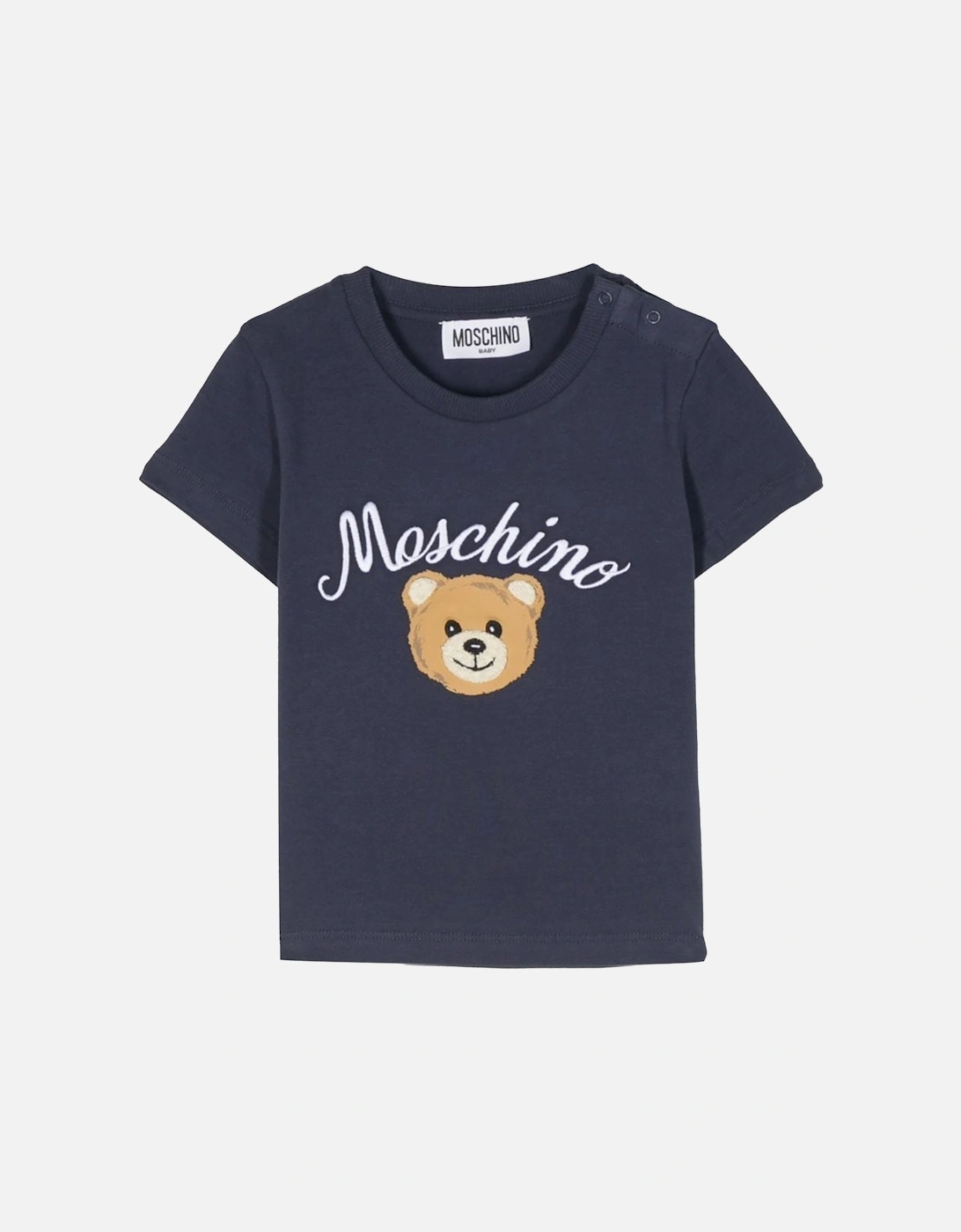 Kids Leo Teddy Bear-print T-shirt Navy, 3 of 2