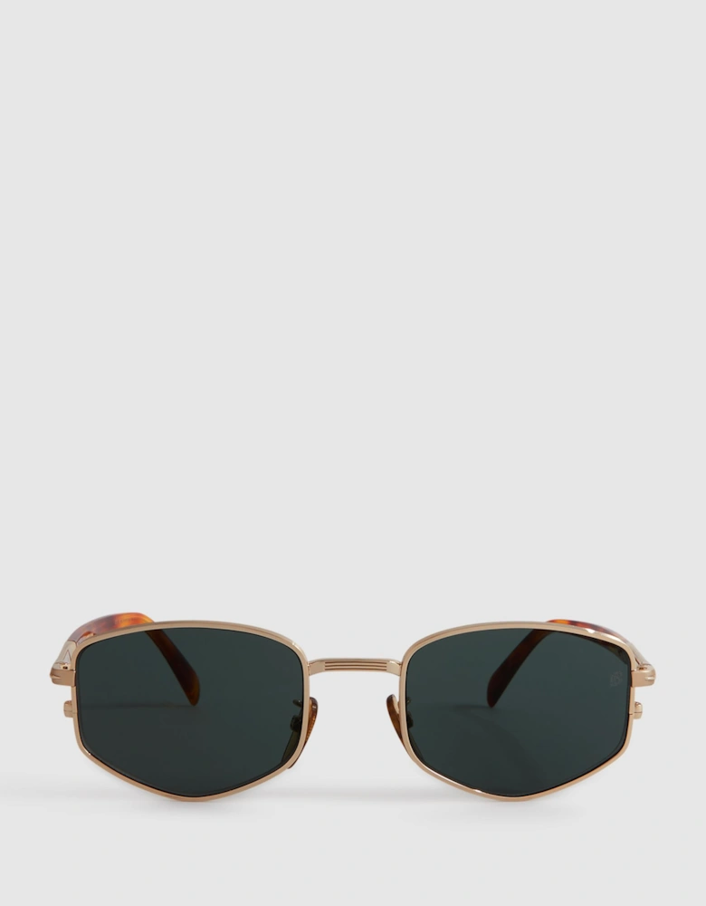 Eyewear by David Beckham Pentagonal Mottled Sunglasses