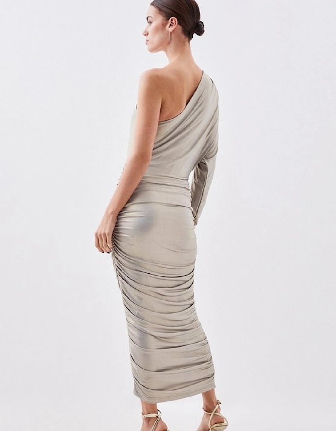 Petite Premium Jersey Metallic Midi Dress