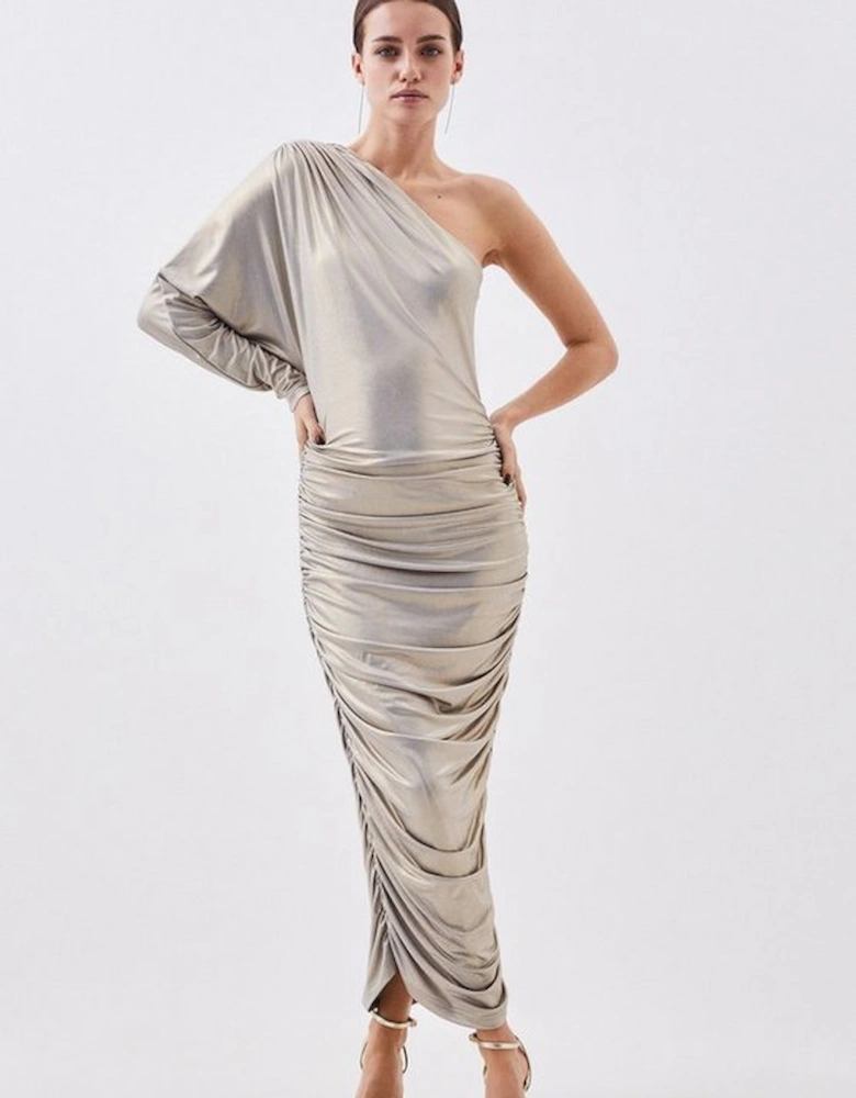 Petite Premium Jersey Metallic Midi Dress