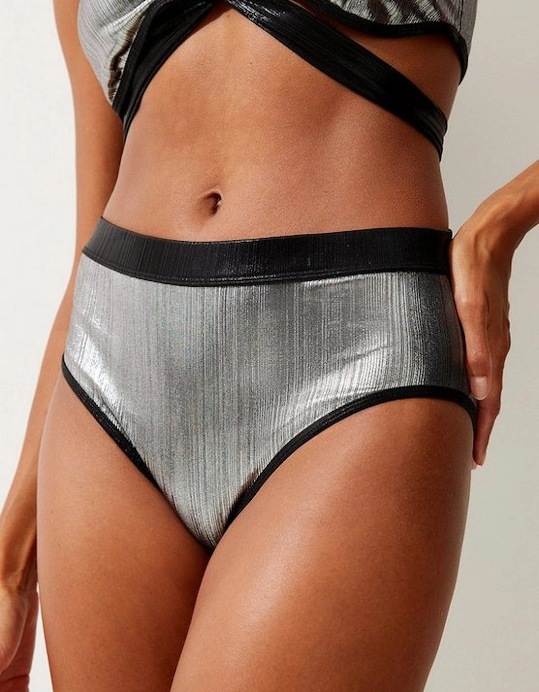 Silver Foiled Bikini Bottoms