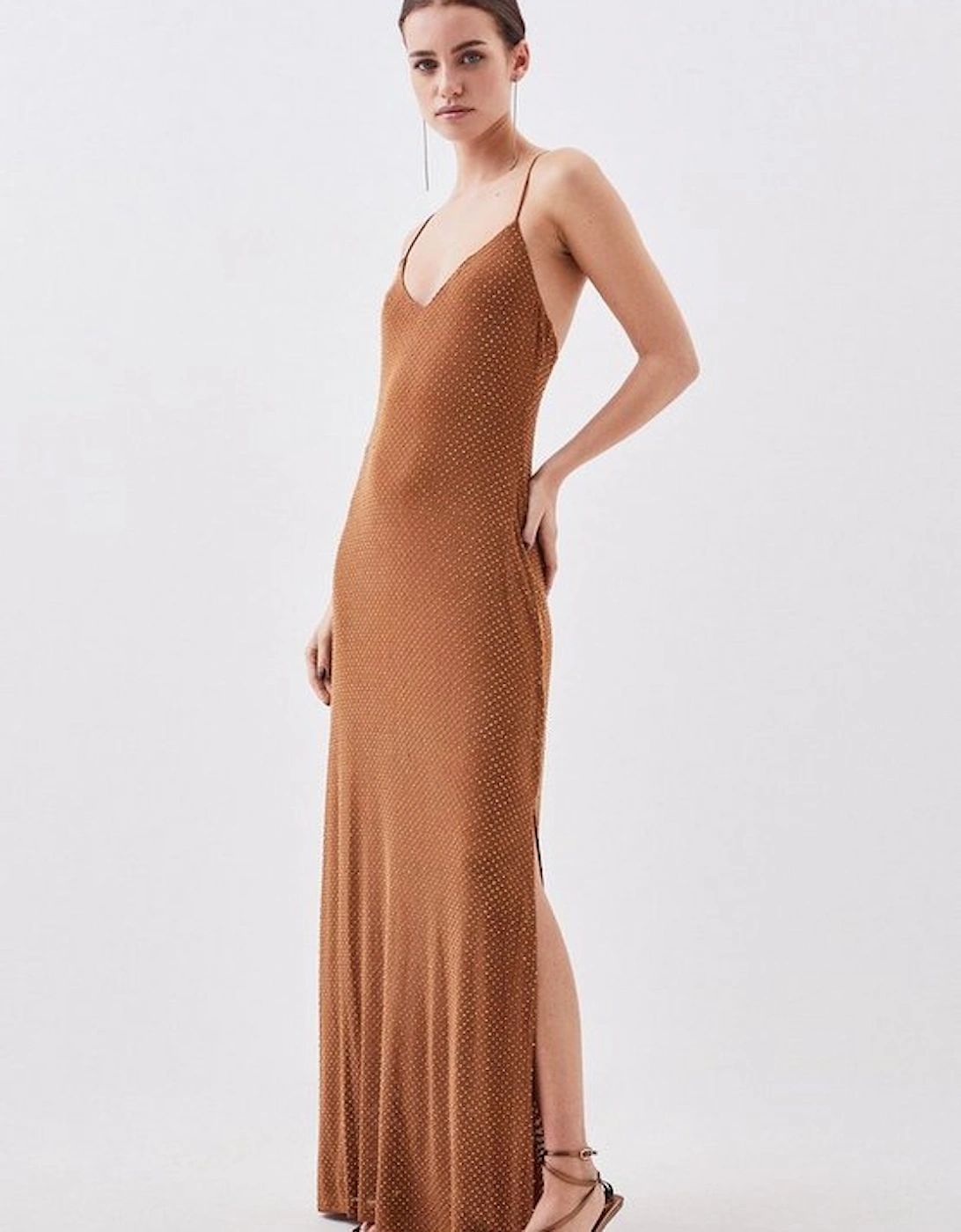 Petite Jersey Embellished Strappy Maxi Dress, 5 of 4
