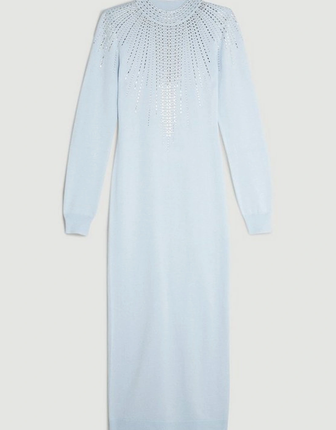 Embellished Knit Midi Dress