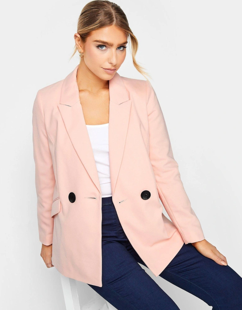 Button Detail Tailored Jacket - Pink