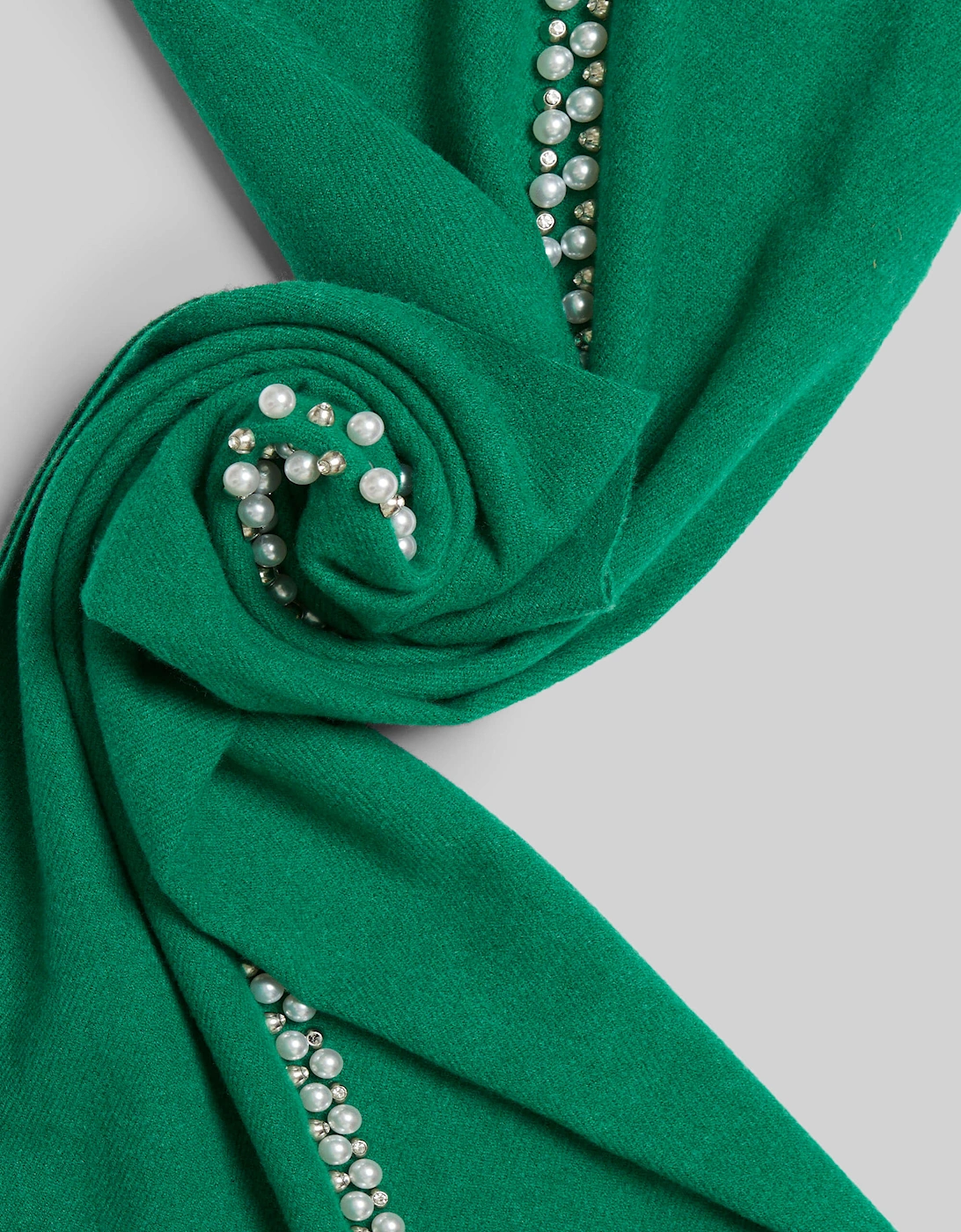 Pearl Detail Scarf Green