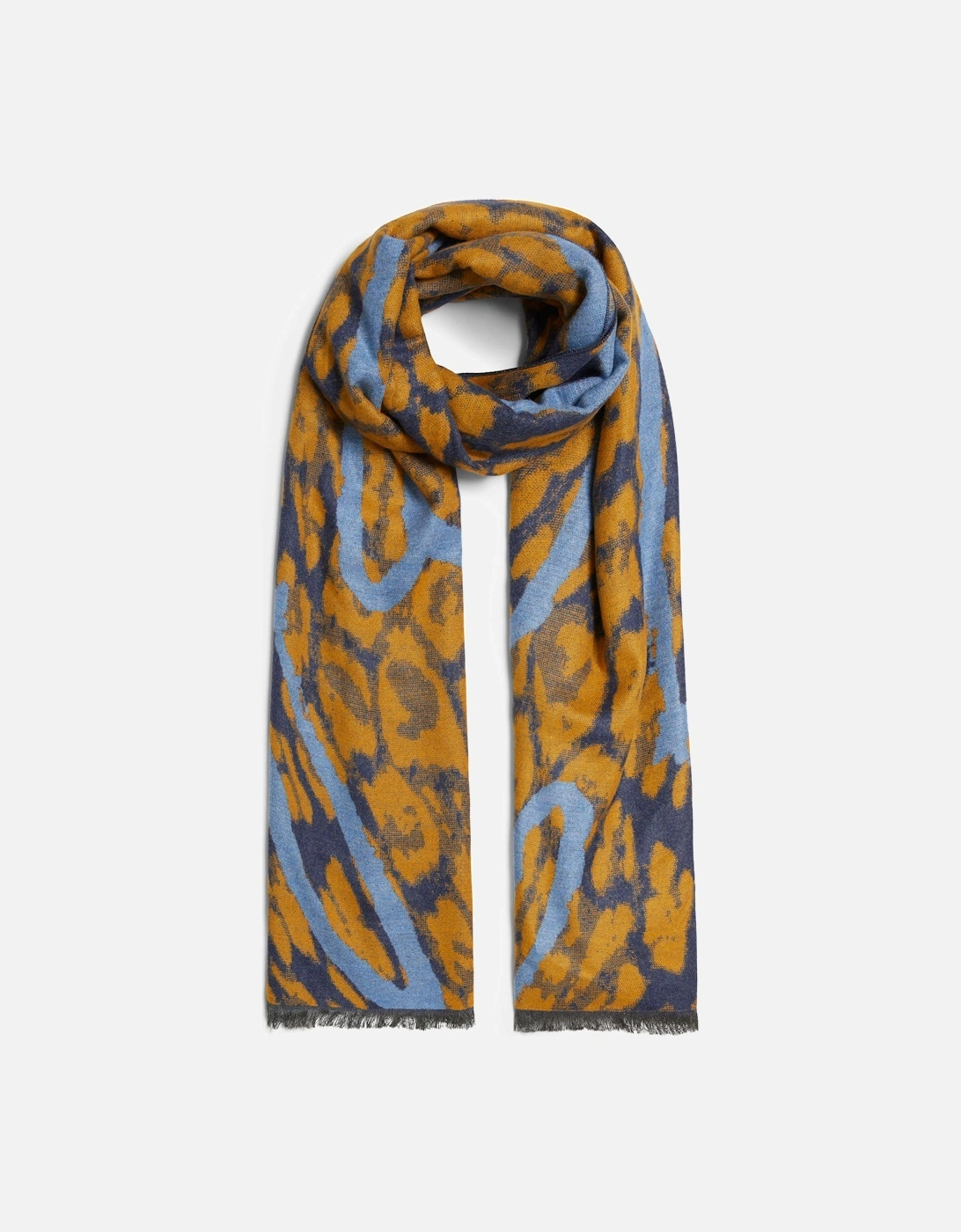 Heart Detail Leopard Print Scarf Yellow, 4 of 3