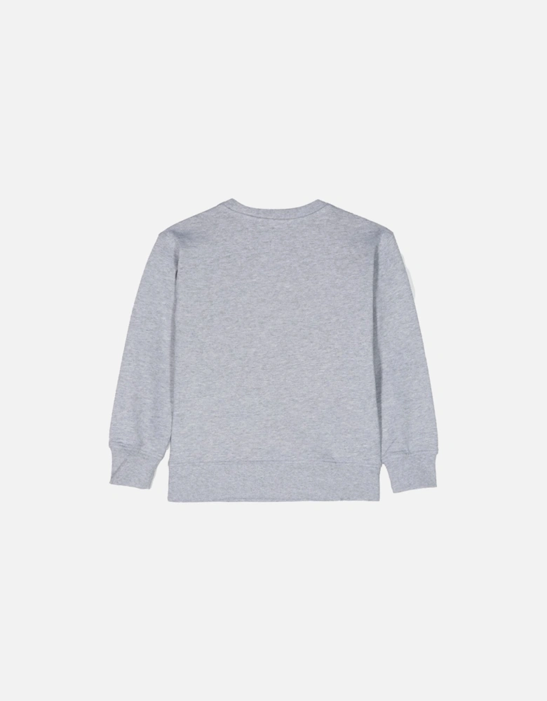 Kids Teddy bear-print cotton sweatshirt Grey