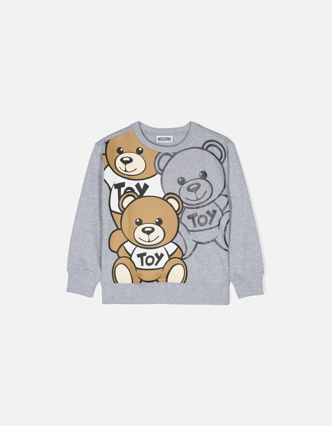 Kids Teddy bear-print cotton sweatshirt Grey, 3 of 2