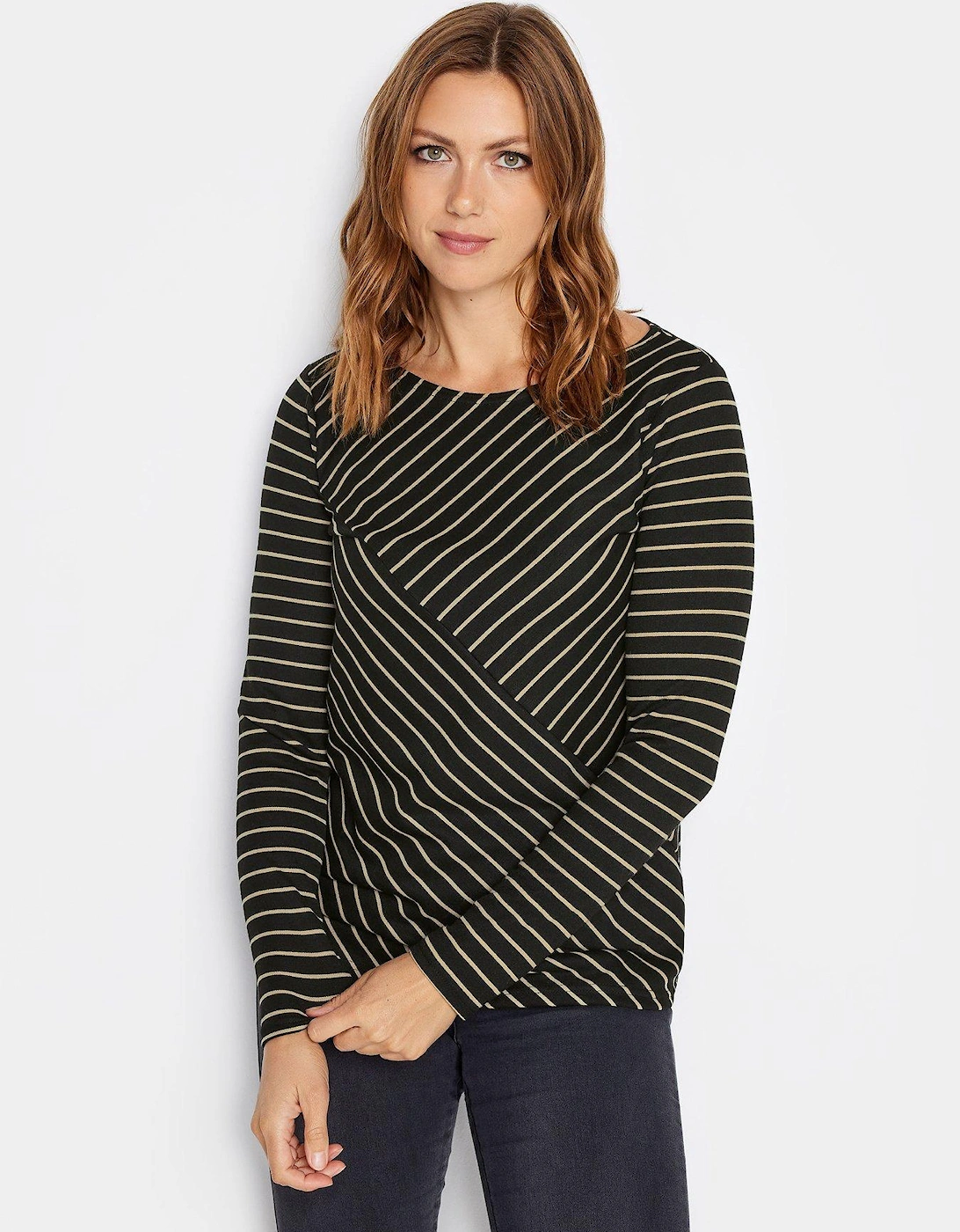 Black Stone Cut About Stripe Top, 2 of 1