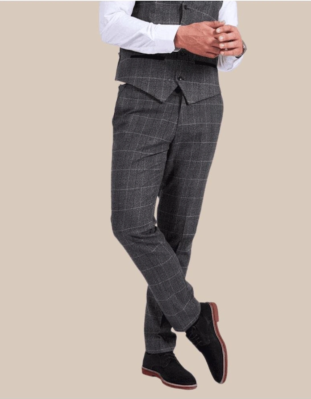 Scott Grey Tweed Check Trousers, 3 of 2