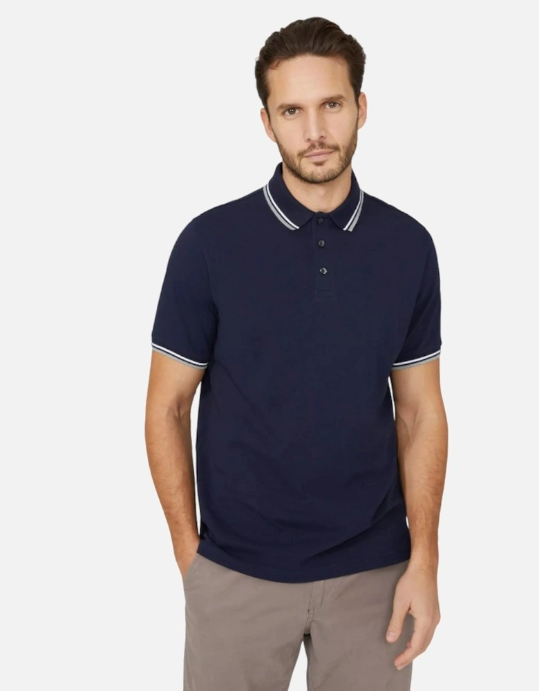 Mens Pique Tipped Polo Shirt