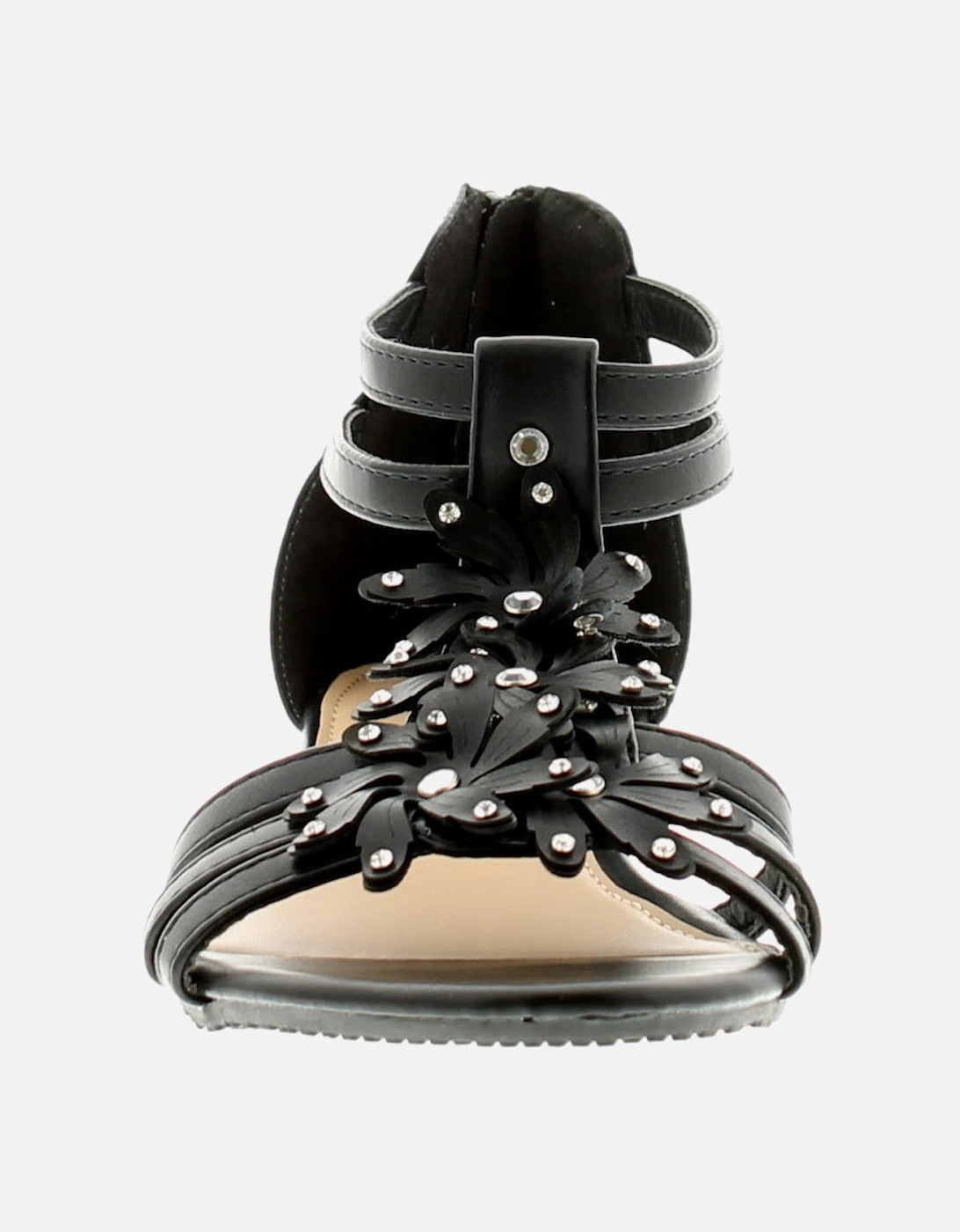 Womens Wedge Sandals Floella Zip black UK Size