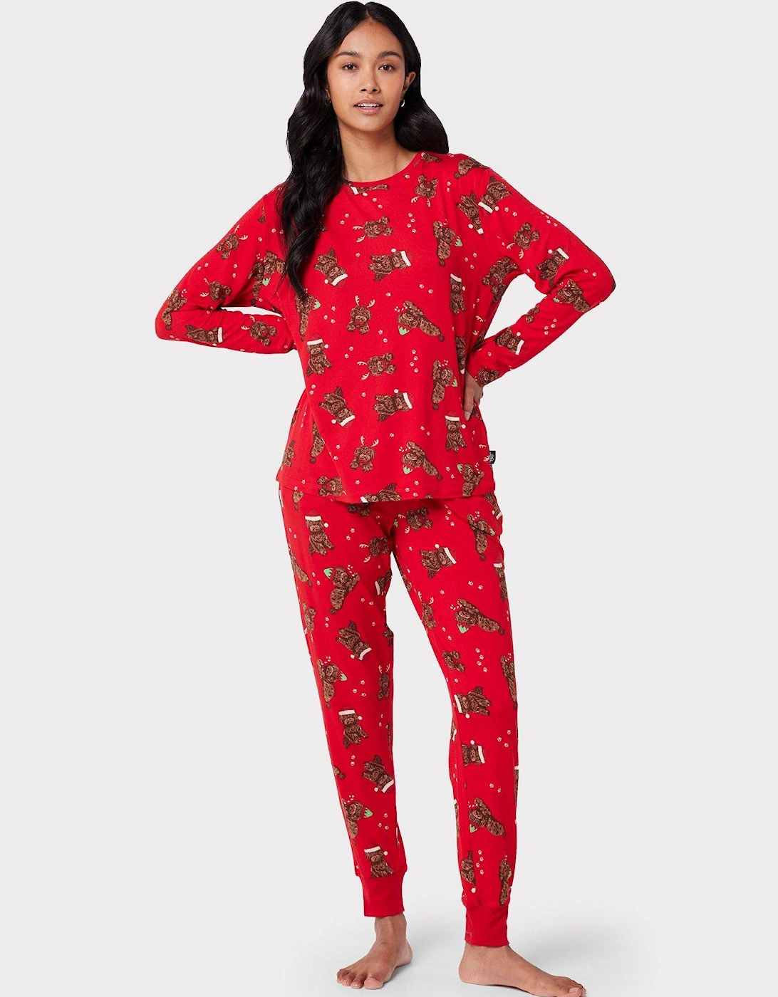 Christmas Dog Printed Pyjama Set - Red, 2 of 1