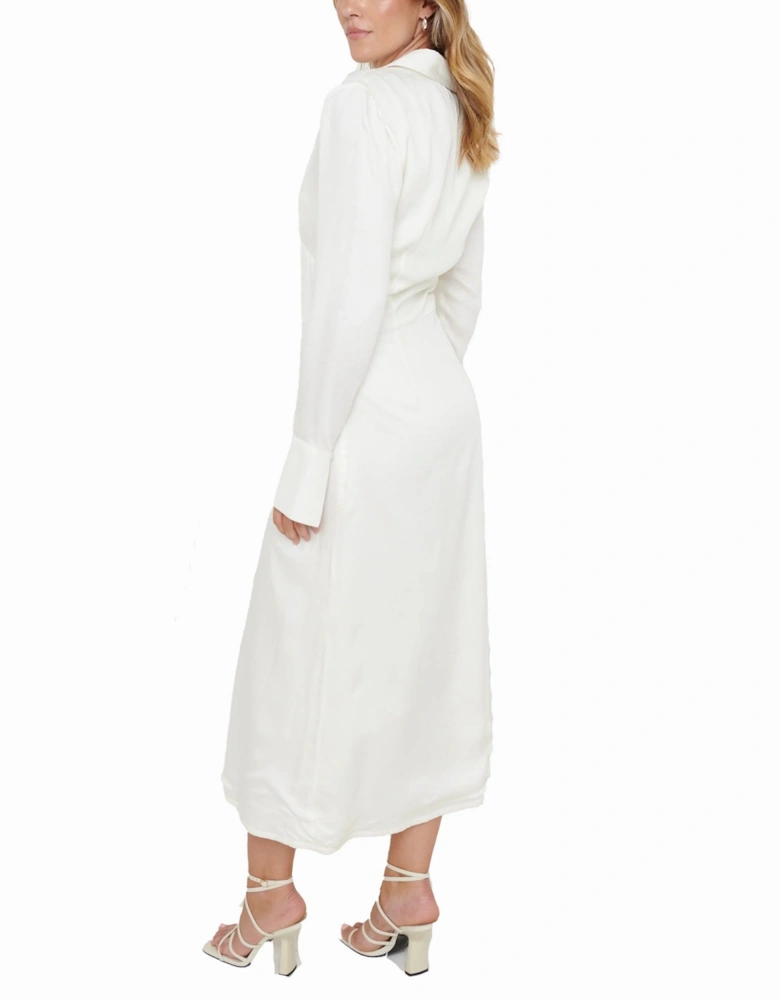 Ellis Cream Shirt Maxi Dress