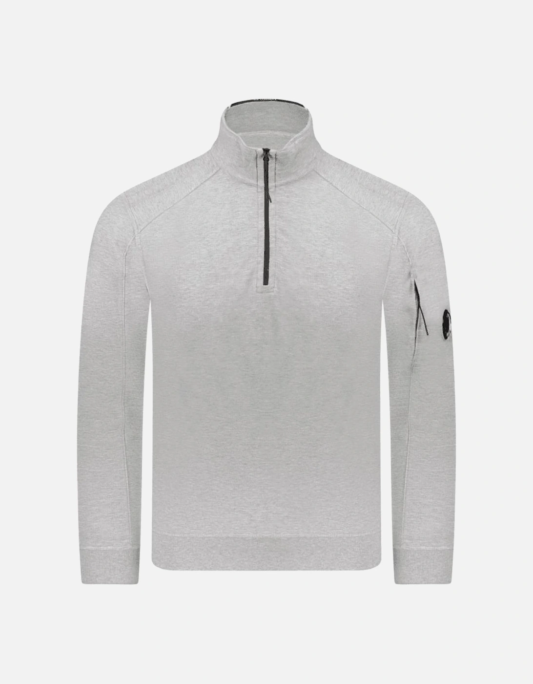 Cotton Light Fleece Half Zipped Grey Sweatshirt, 4 of 3