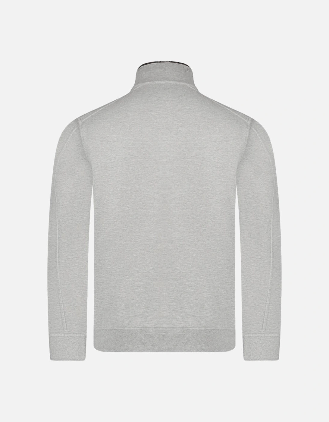 Cotton Light Fleece Half Zipped Grey Sweatshirt