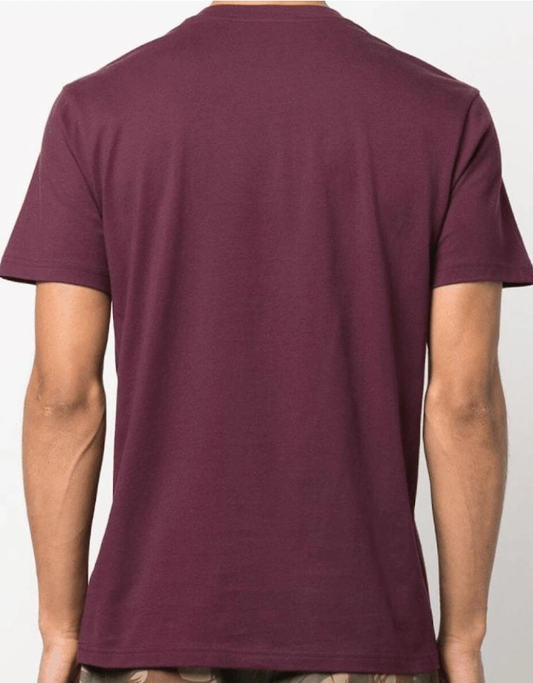 Milano Print Logo Slim Fit Burgundy T-Shirt