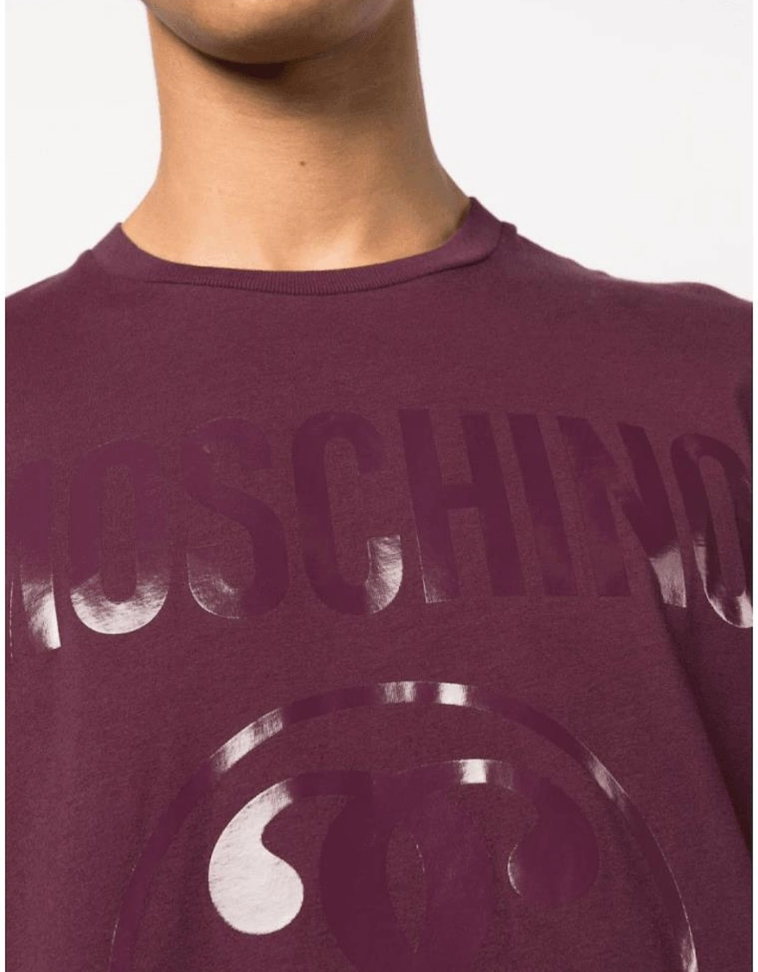 Milano Print Logo Slim Fit Burgundy T-Shirt