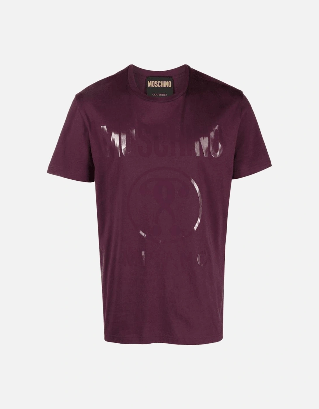 Milano Print Logo Slim Fit Burgundy T-Shirt, 4 of 3