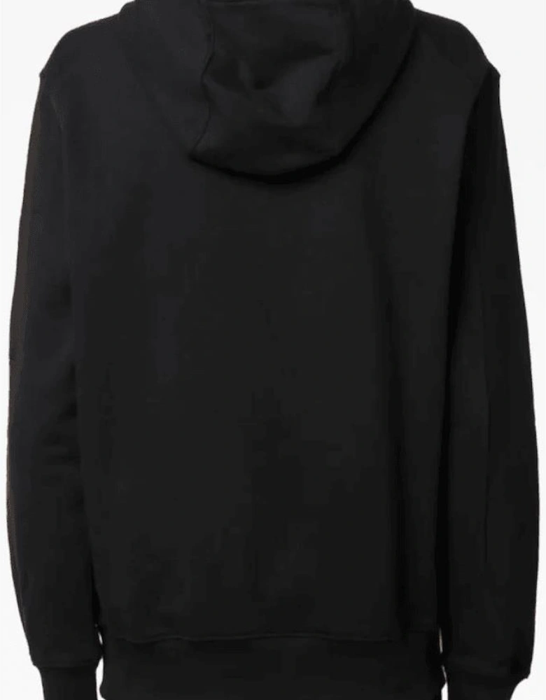 Cotton Lens Logo Black Pullover Hooded Sweatshirt