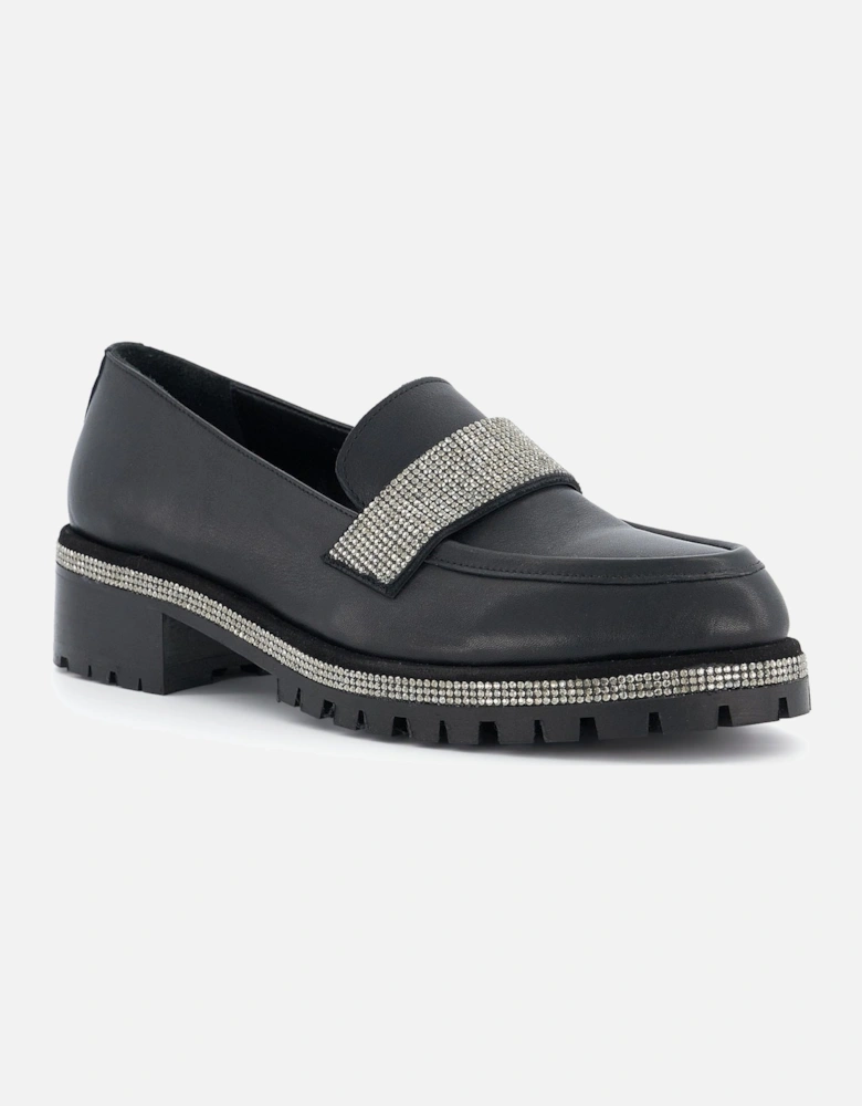 Ladies Glittering - Diamante-Trim Loafers