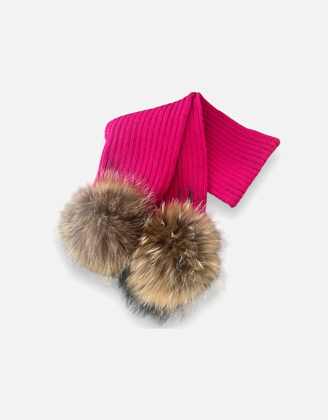 Fuchsia Knit Real Fur Scarf, 2 of 1