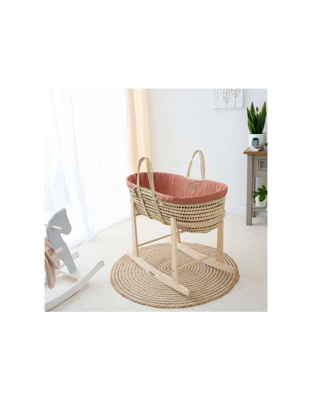 Palm Moses Basket with Rocking Stand - Rust, 3 of 2