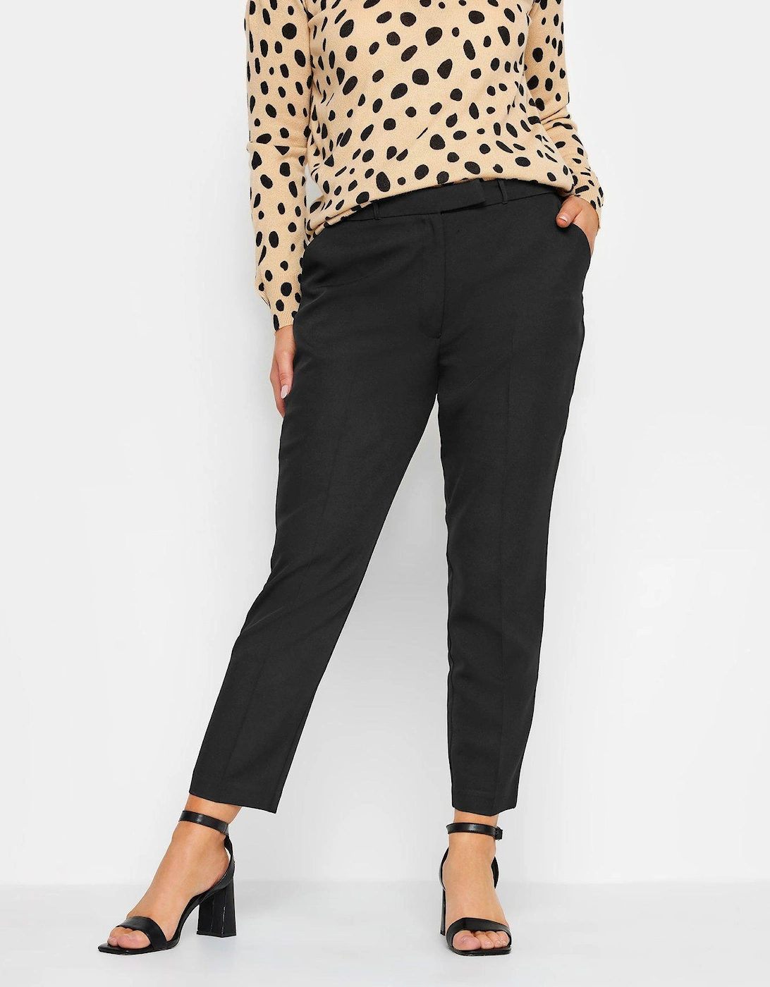 Petite Black Slim Crepe Trouser, 2 of 1