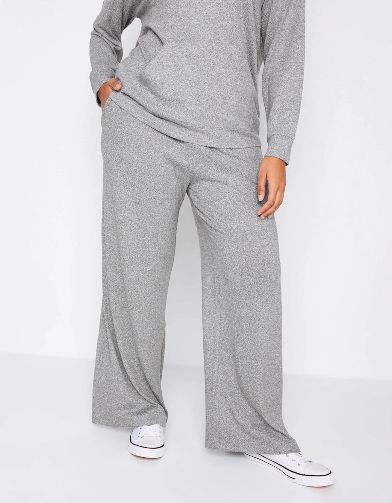Charcoal Soft Touch Wide Leg Trouser