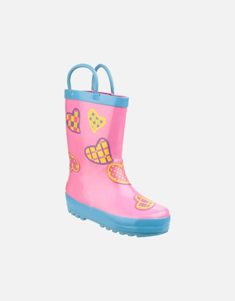 Puddle Waterproof Pull On Boots Hearts-UK 8