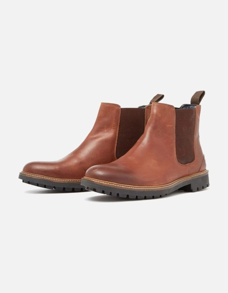 Chirk Premium Leather Chelsea Boots Dark Tan