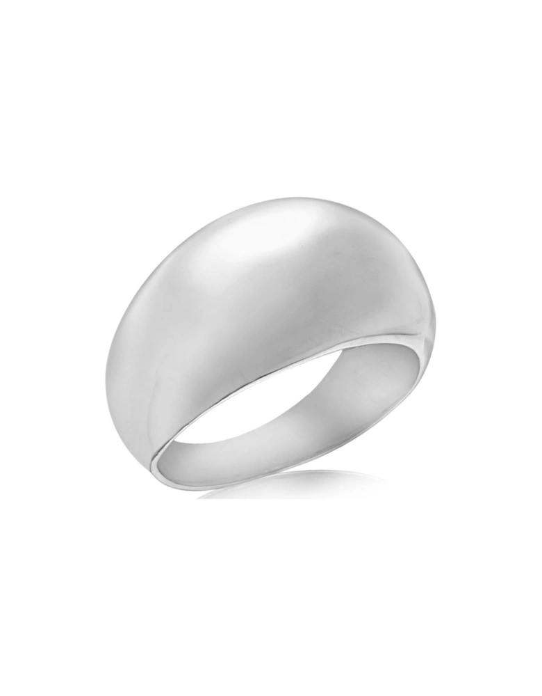 Sterling Silver 12.5mm x 4.5mm Dome Ring
