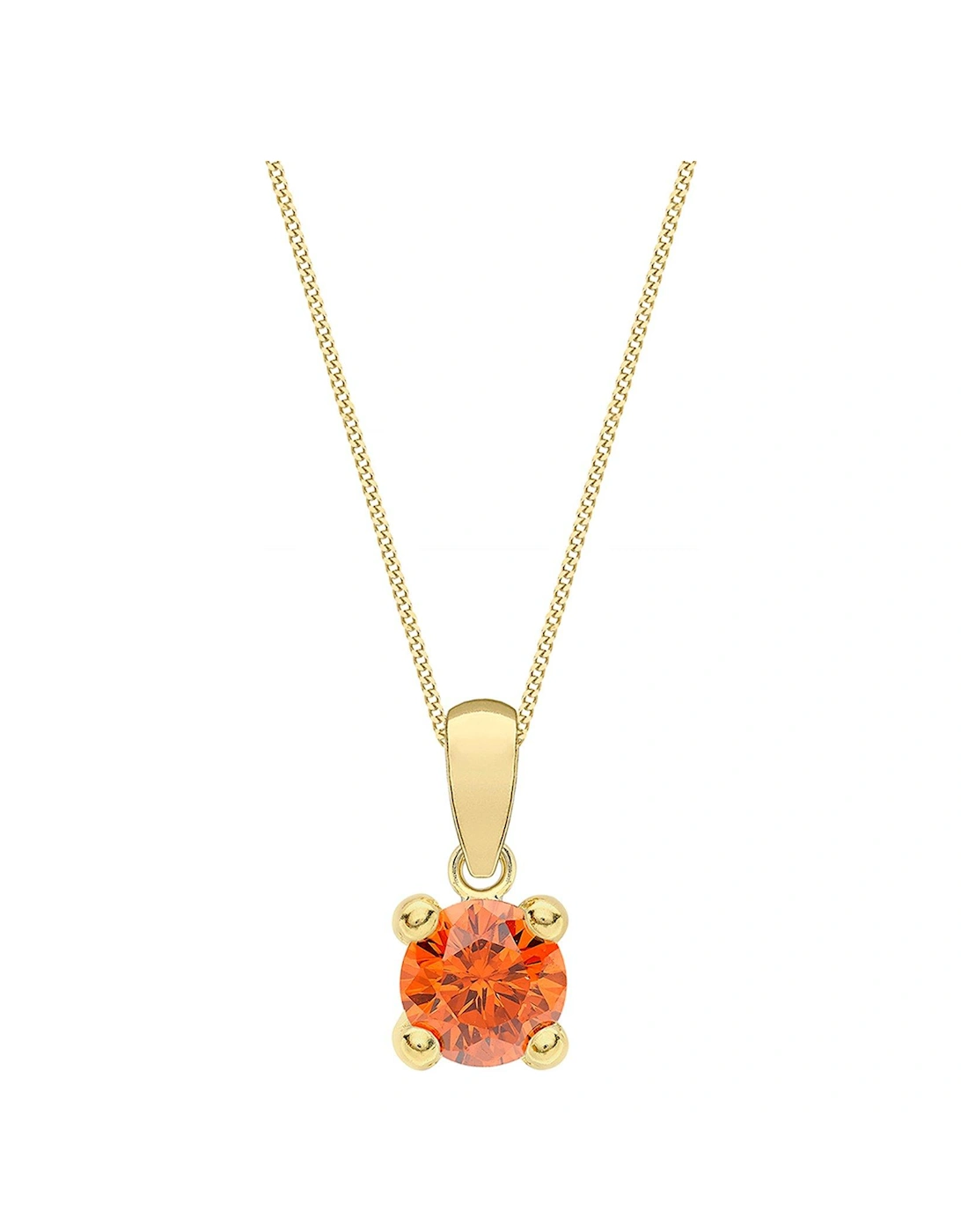 9ct Yellow Gold Birthstone Pendant & Curb Chain, 2 of 1