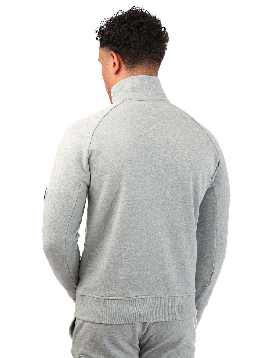 Mens Diagonal Raised Fleece Zipped Sweatshirt