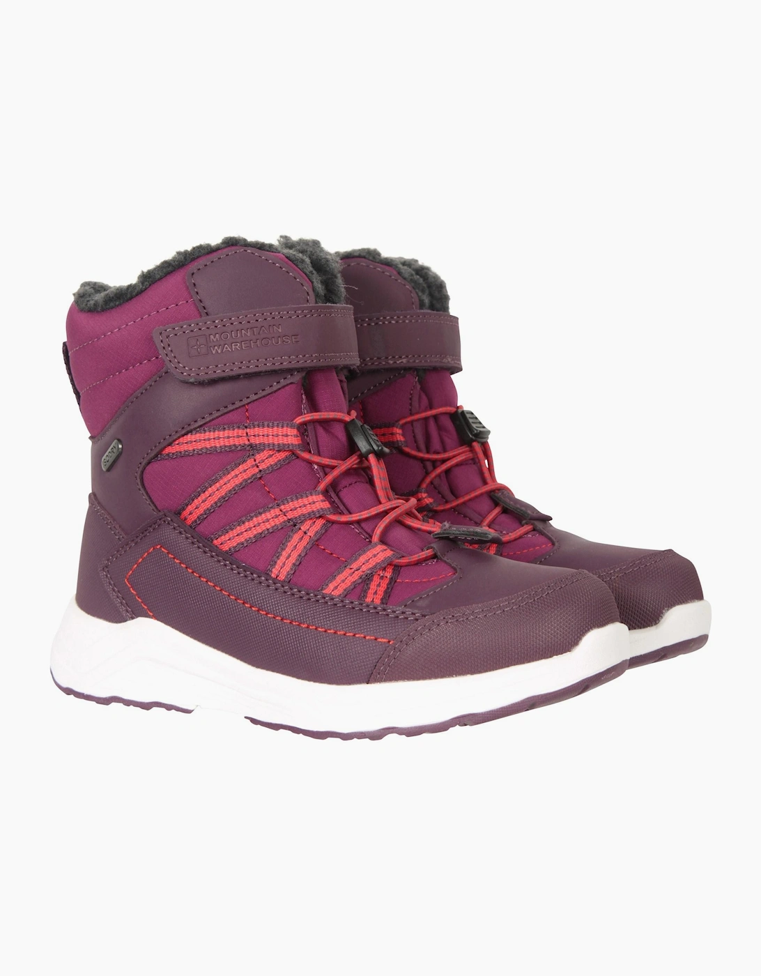 Mountain Warehouse Unisex Purple Childrens/ Denver Adaptive Waterproof Snow Boots - Size 8 Kids