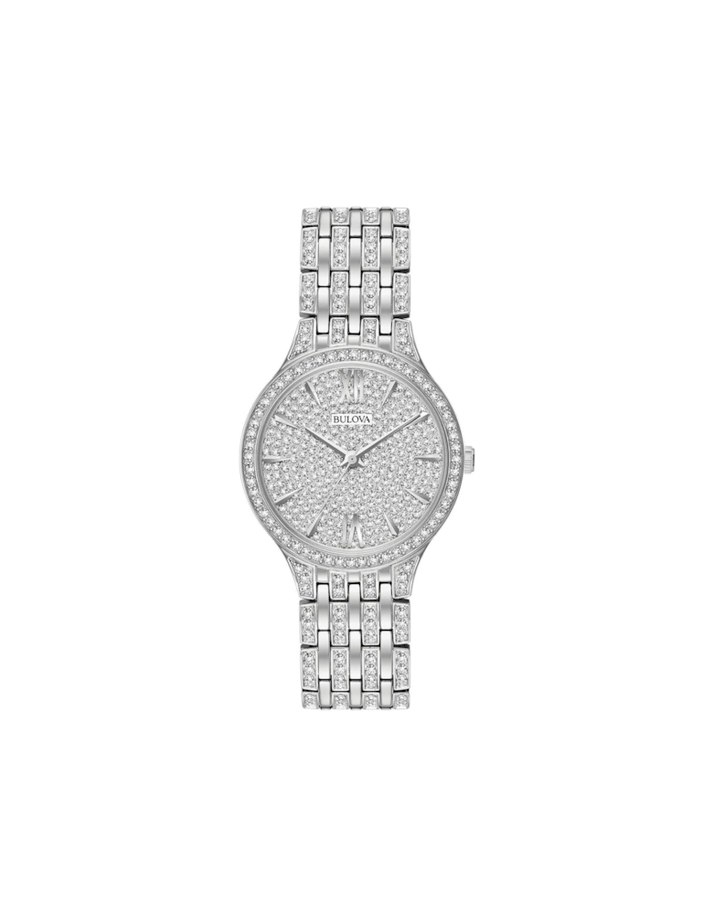 Phantom Crystal Embellished Ladies Watch - Silver