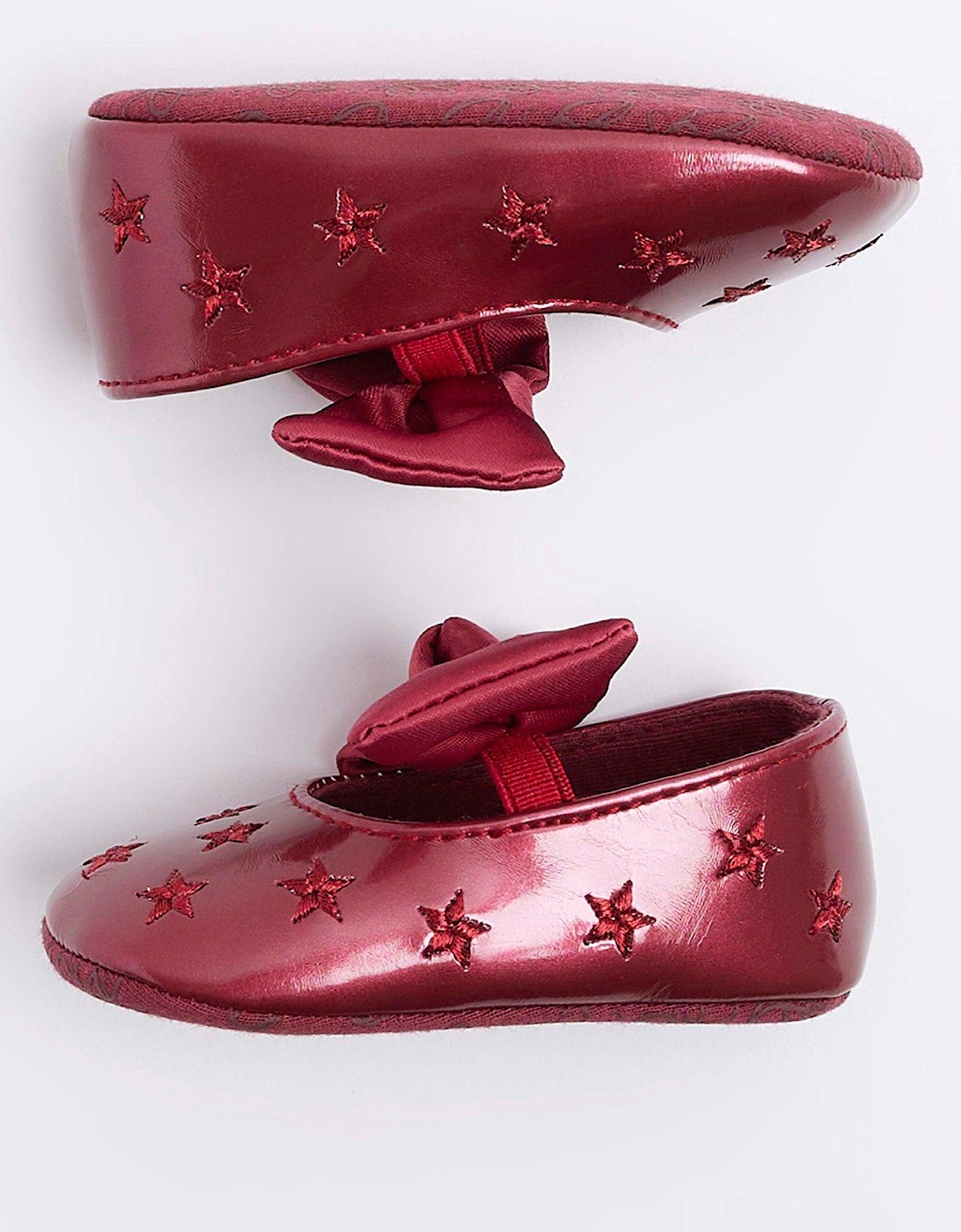Baby Girls Patent Bow Ballet Shoes - Red, 5 of 4