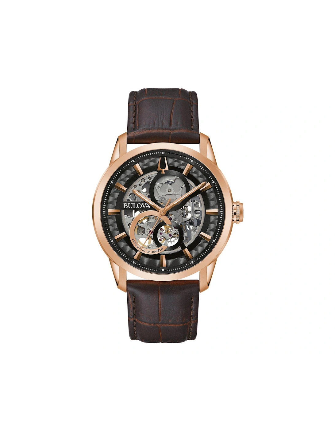 Sutton Rose Gold-Tone Stainless Steel Dial With Leather Strap Mens Watch, 2 of 1