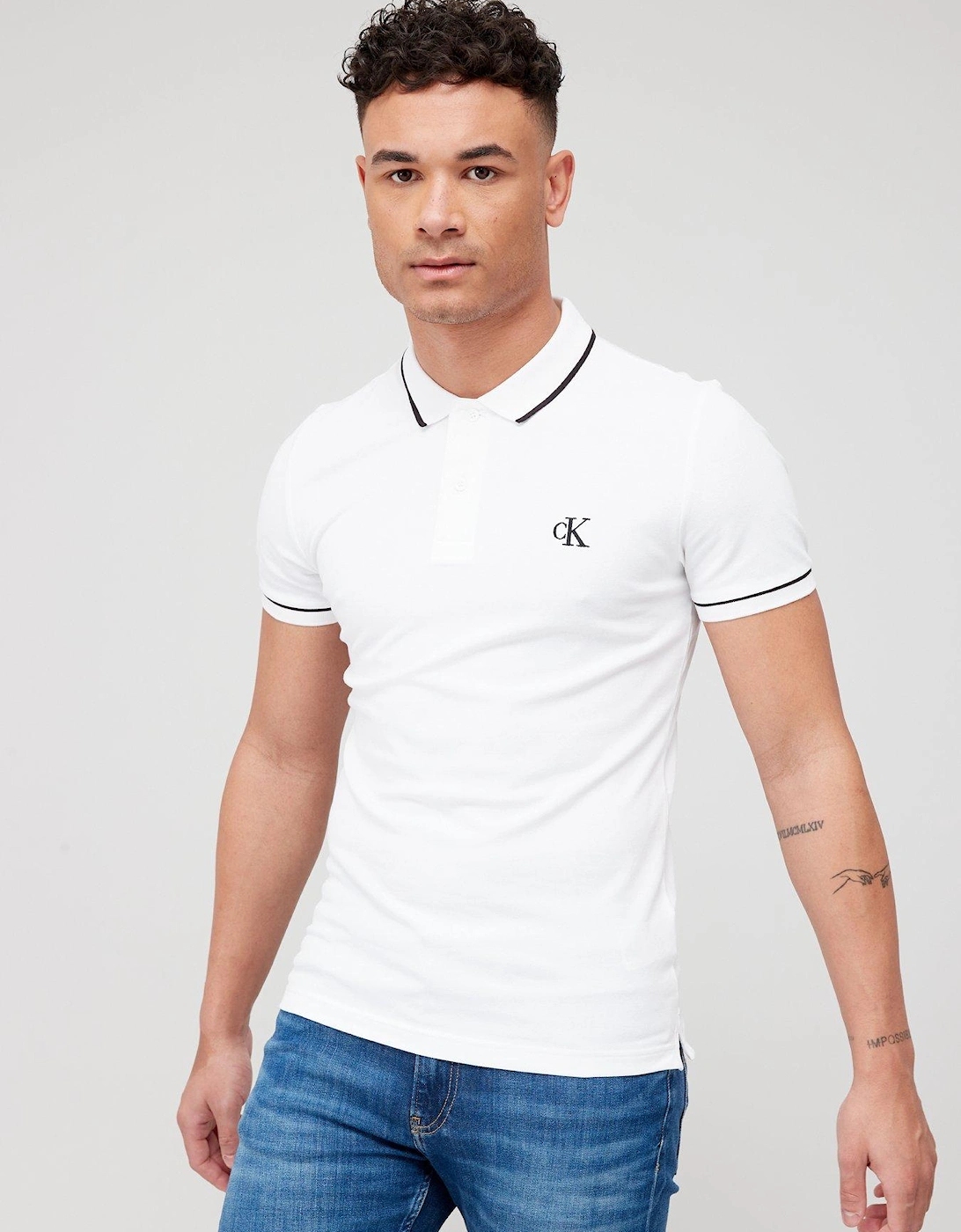 Tipping Slim Polo Shirt - White, 3 of 2