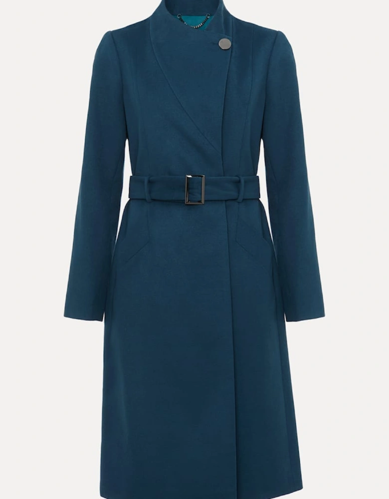 Susie Collarless Wrap Coat