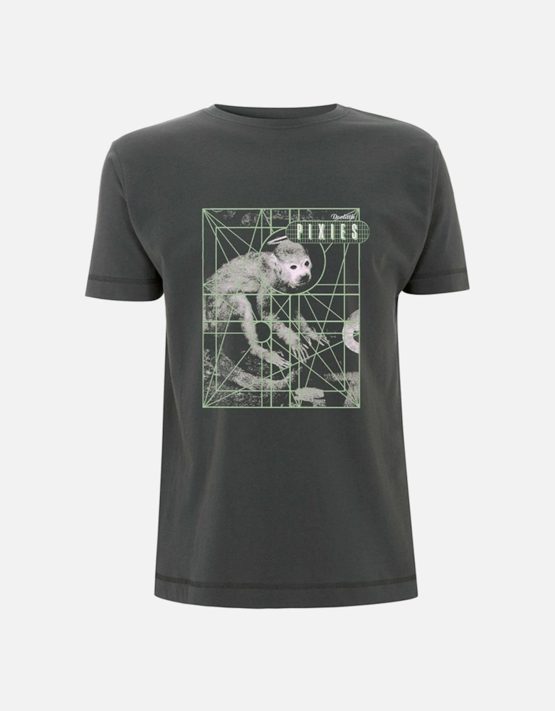 Unisex Adult Monkey Grid Cotton T-Shirt
