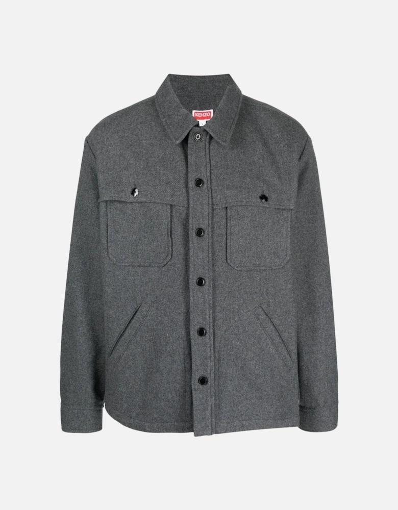 Western Wool Overshirt Grey
