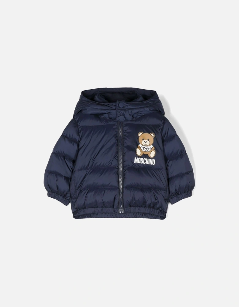 Kids Jacket with Teddy Bear print Navy