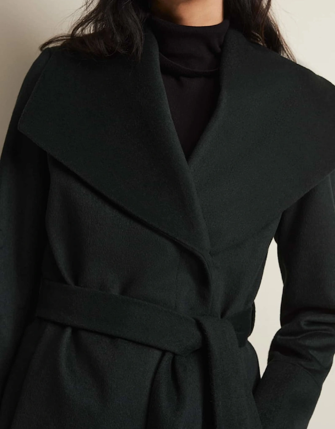 Nicci Dark Green Wool Smart Coat