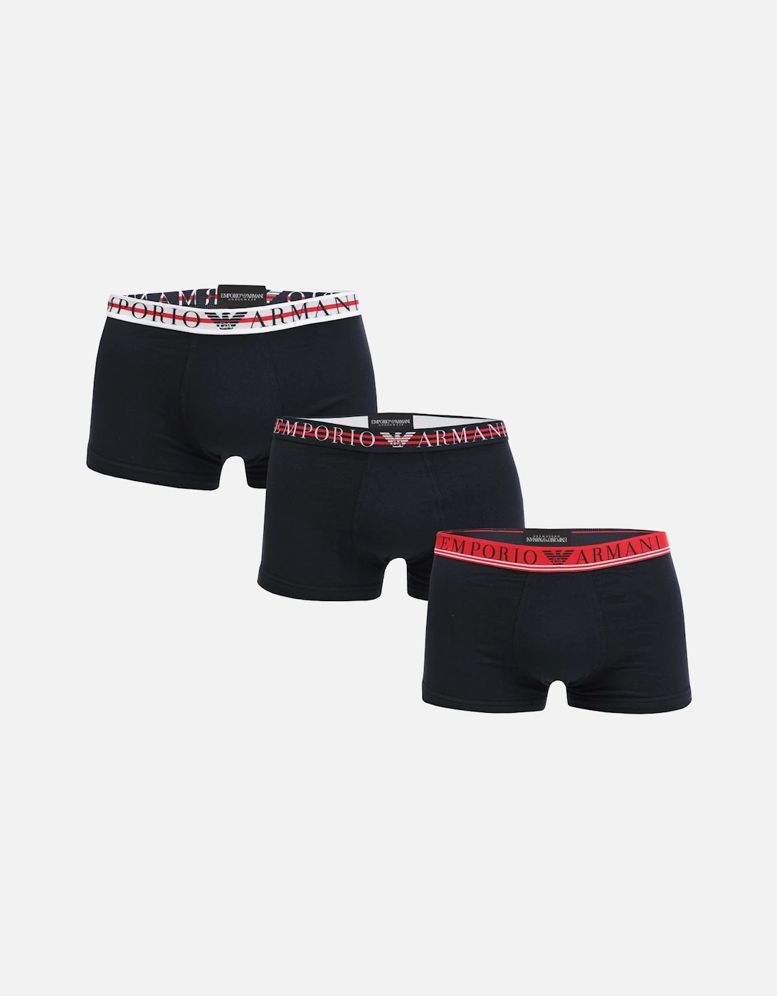 Mens 3 Pack Mixed Waistband Boxer Trunks